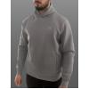 Gri Kapüşonlu Sweatshirt| Fleto Cep Detaylı Reflektör Baskılı Şardonlu